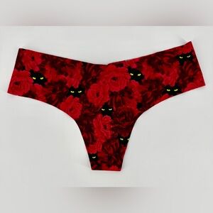 Victoria's Secret Red Floral Lingerie with Cat Eyes